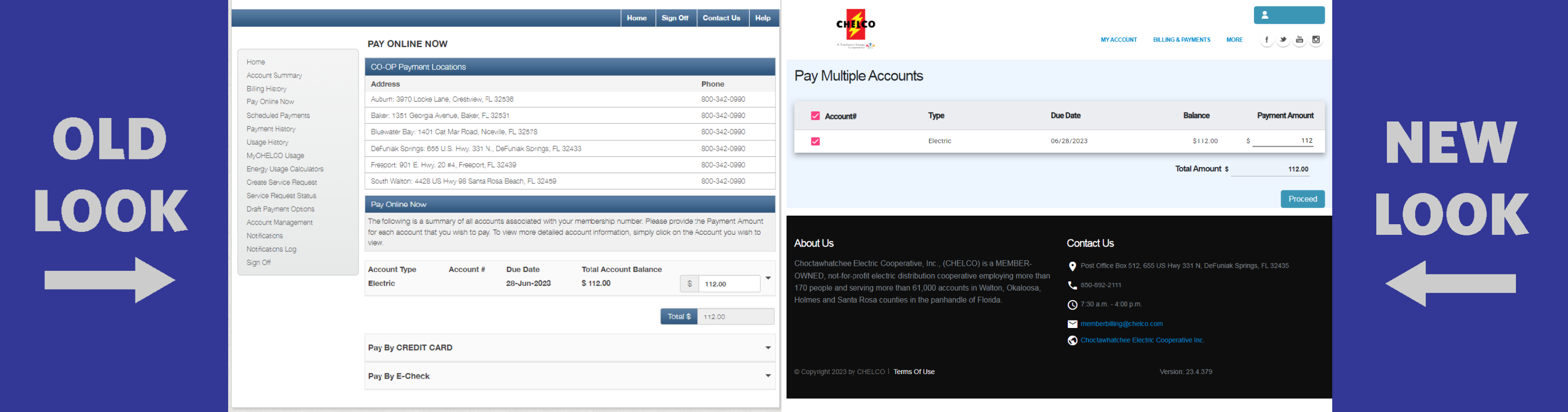 New Portal Payment Comparison