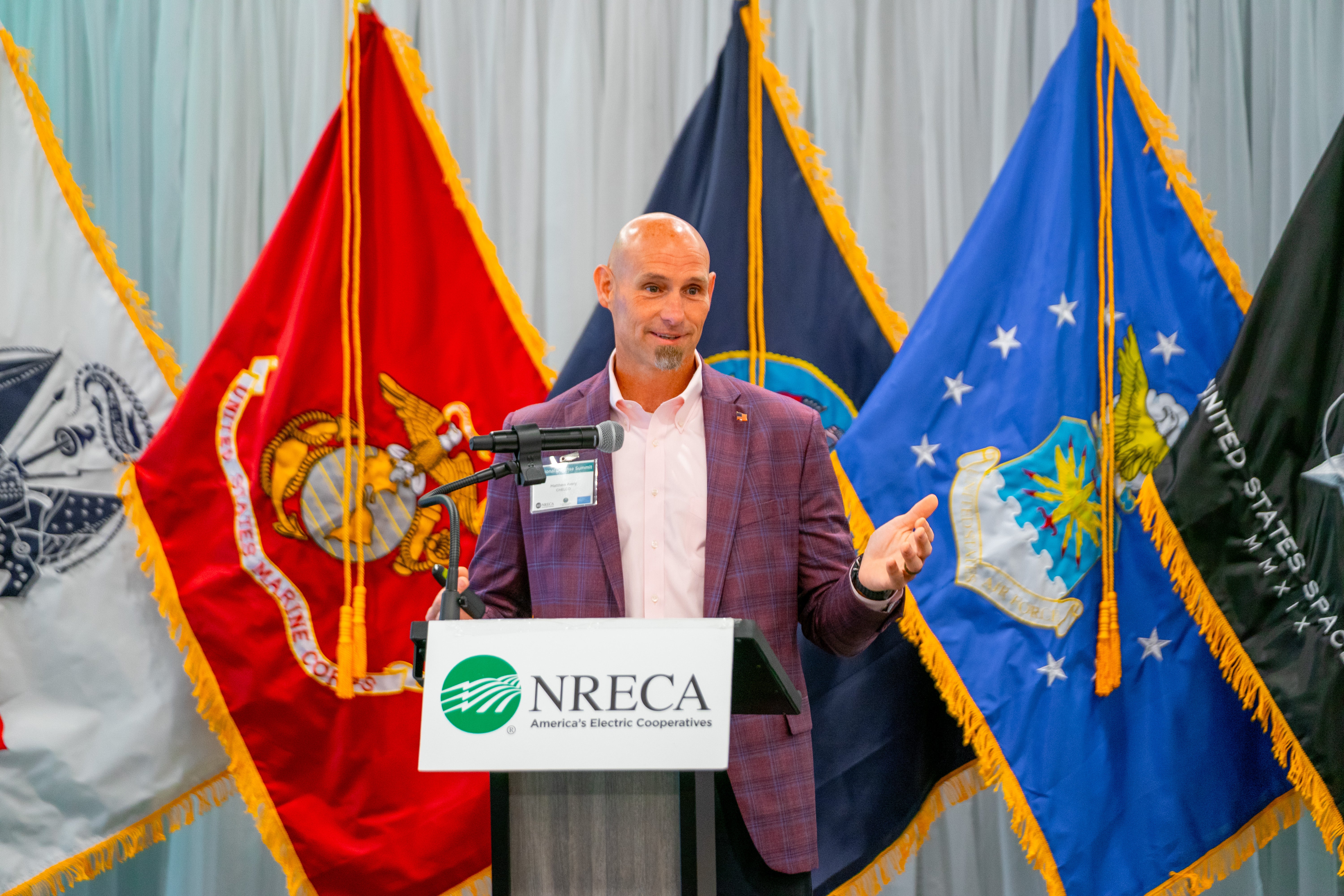 CHELCO SVP & COO Matthew Avery spoke at the NRECA Defense Summit in May.