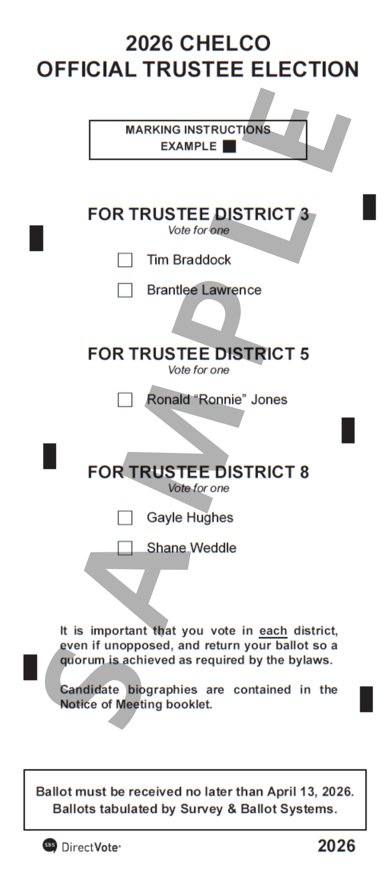 Check Your Mailbox: CHELCO Board of Trustees Election